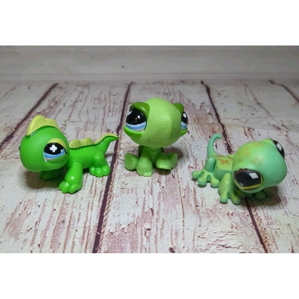 Hasbro Littlest Pet Shop Turtle #1148, Iguana‎ #492, Gecko #651